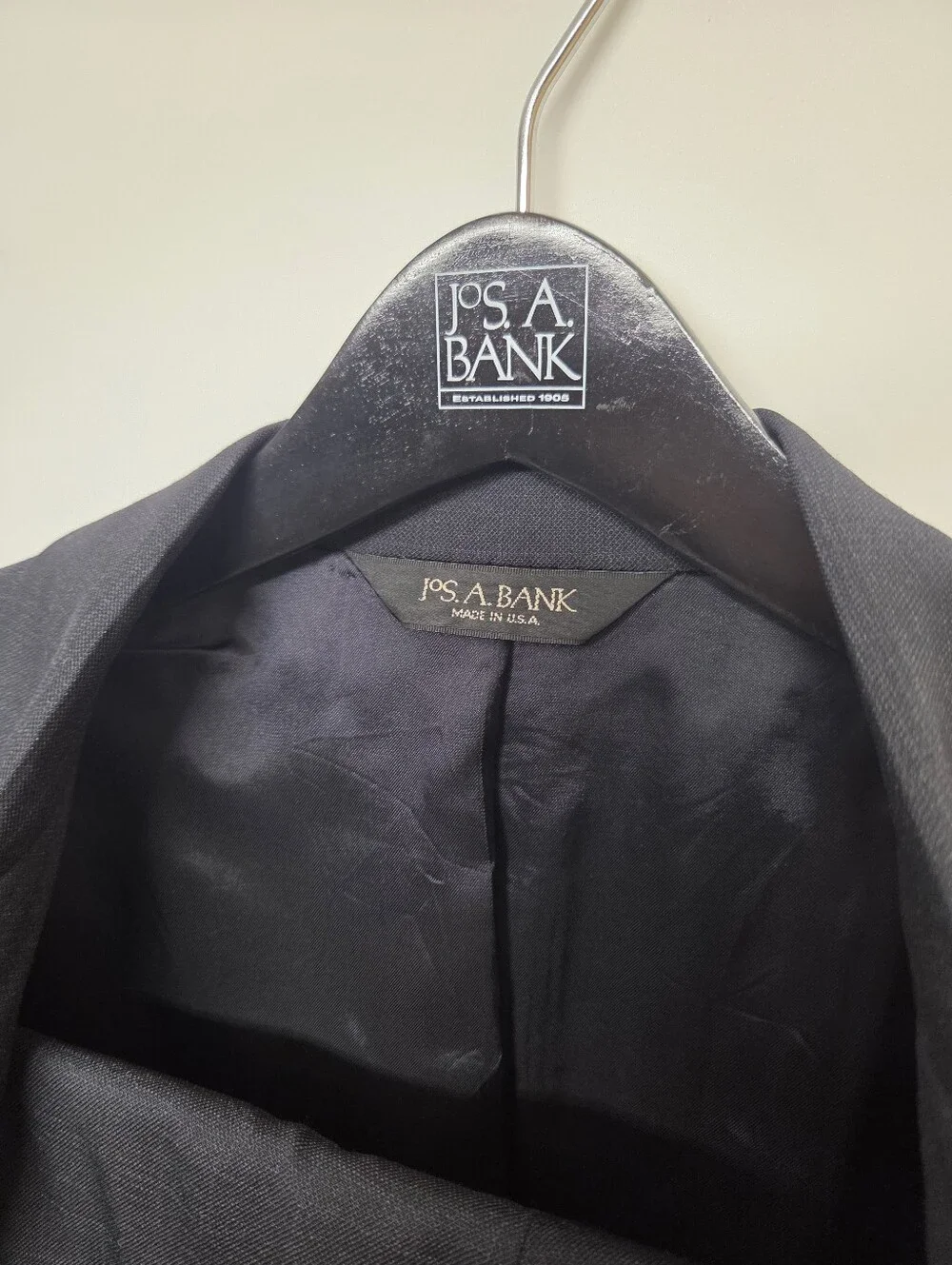 Jos. A. Bank Signature Collection 46R 38W Navy Glen Check Suit 100% Wool